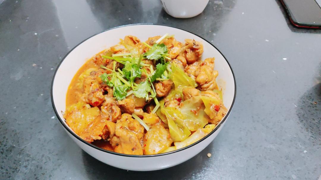家常大盘鸡加手擀宽面
