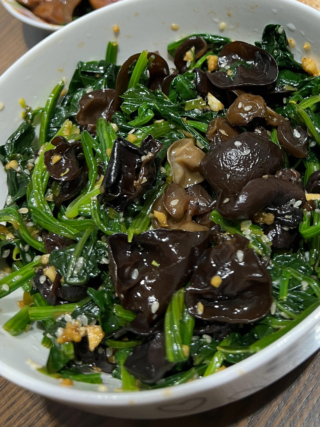 清爽开胃凉菜｜凉拌菠菜木耳
