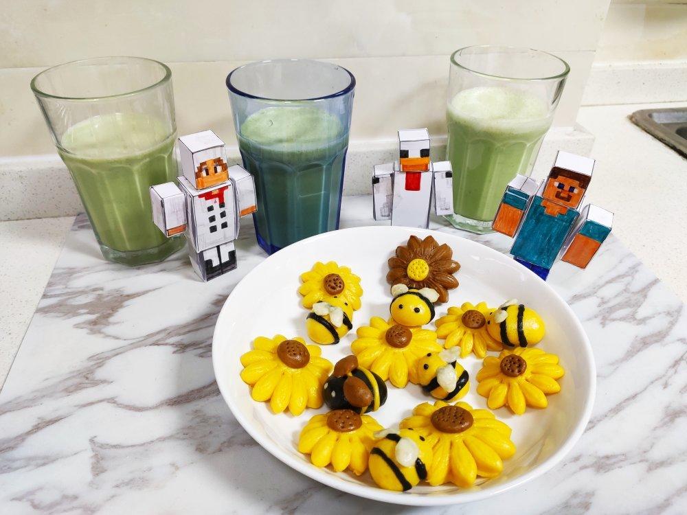 【向日葵蜜蜂馒头】像玩一样的做美食，孩子特爱吃！