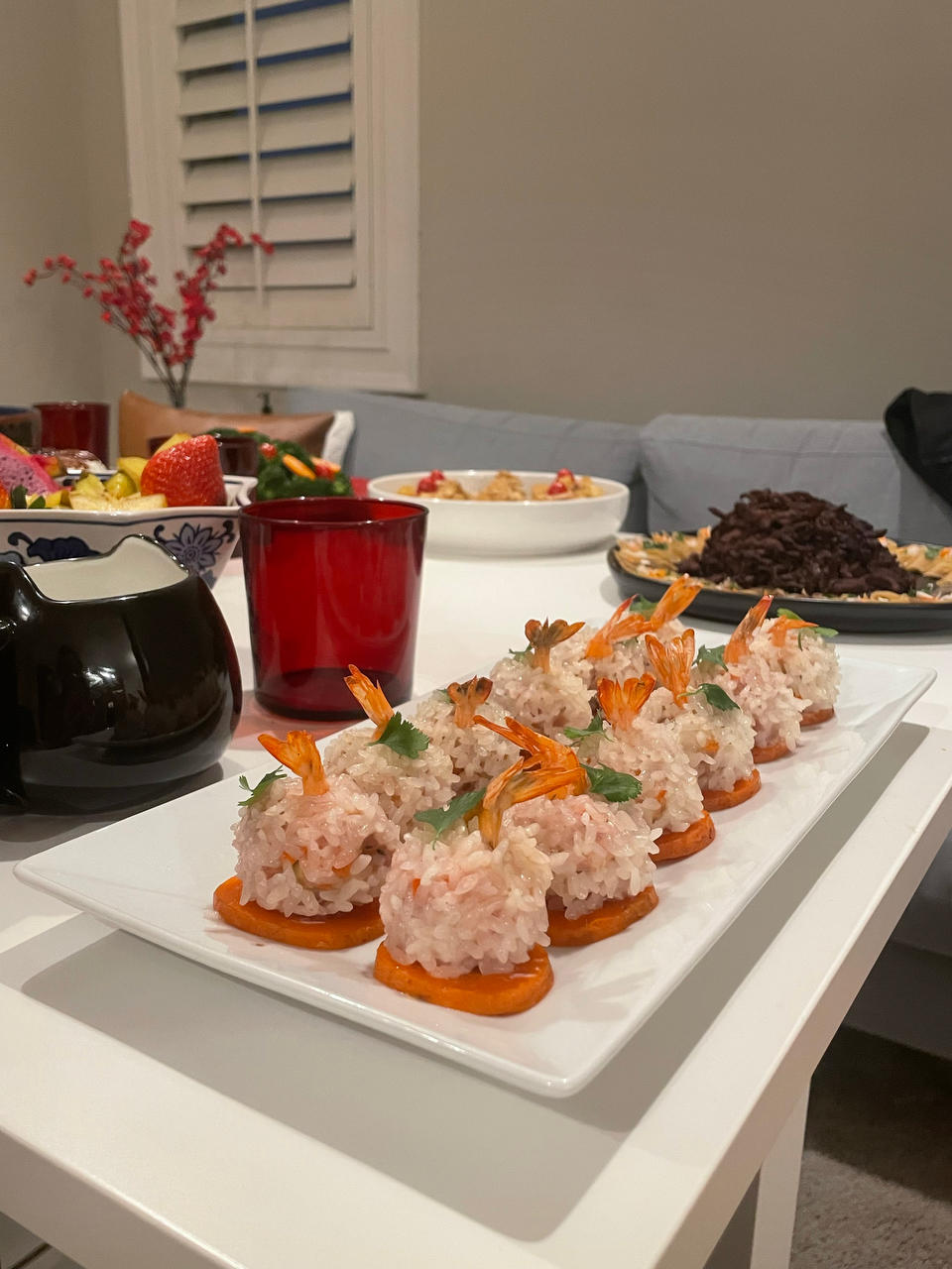 最美年夜饭菜谱之                         团圆糯米虾（一馅三吃）