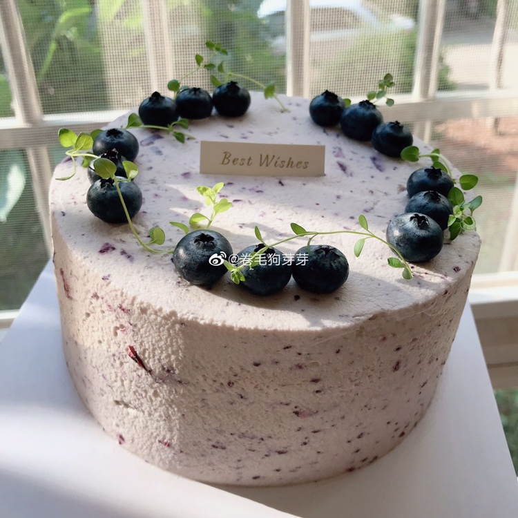 蓝莓奶油蛋糕 生日蛋糕 果酱夹馅（戚风胚版 少糖 无色素）的做法