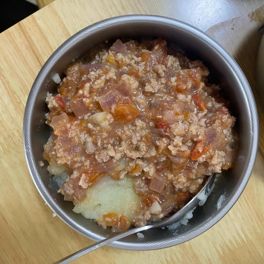 拯救夏日没胃口，宝宝开胃法宝来啦！
番茄肉酱土豆泥