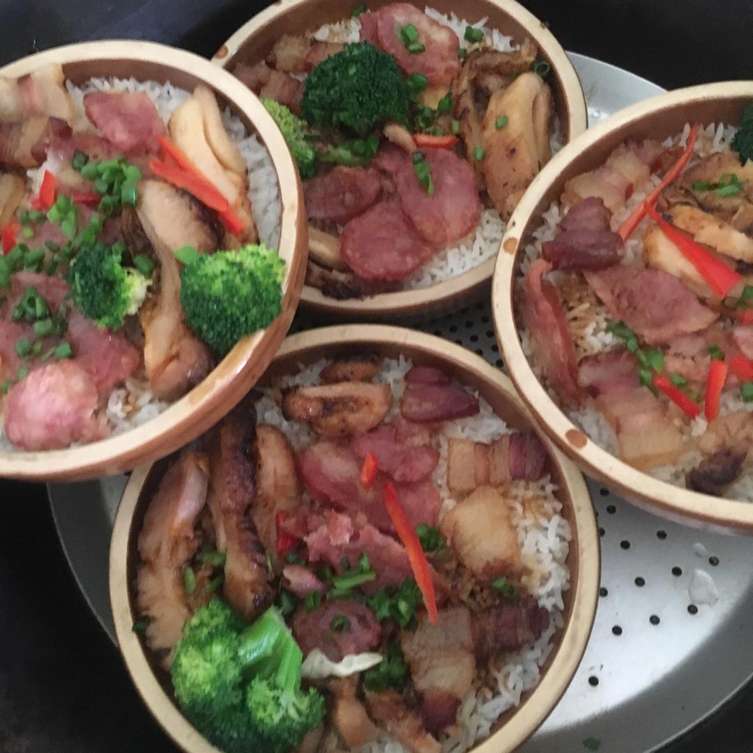 超快手版的广式钵仔饭(腊味&鸡腿肉)