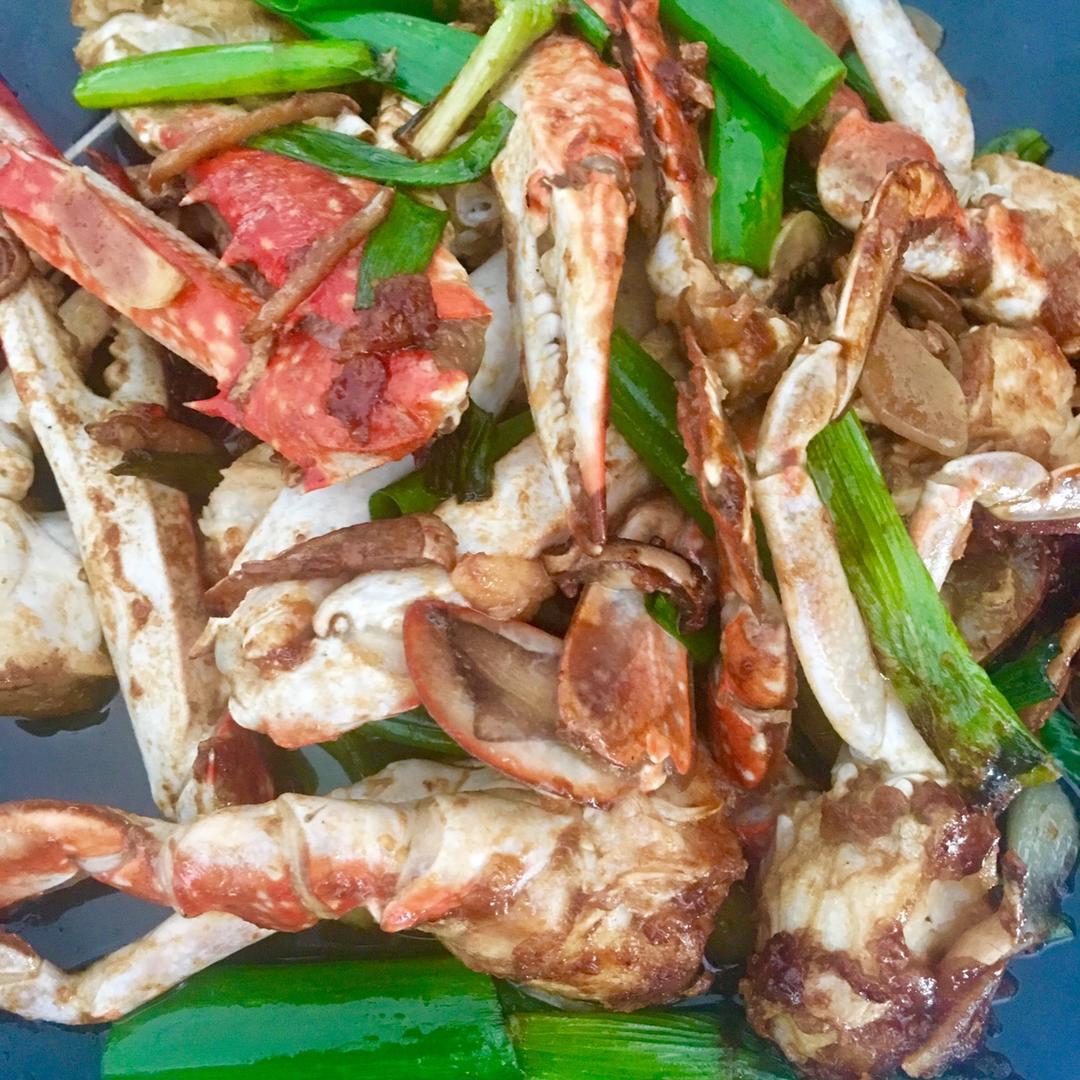 葱姜炒梭子蟹（very easy）