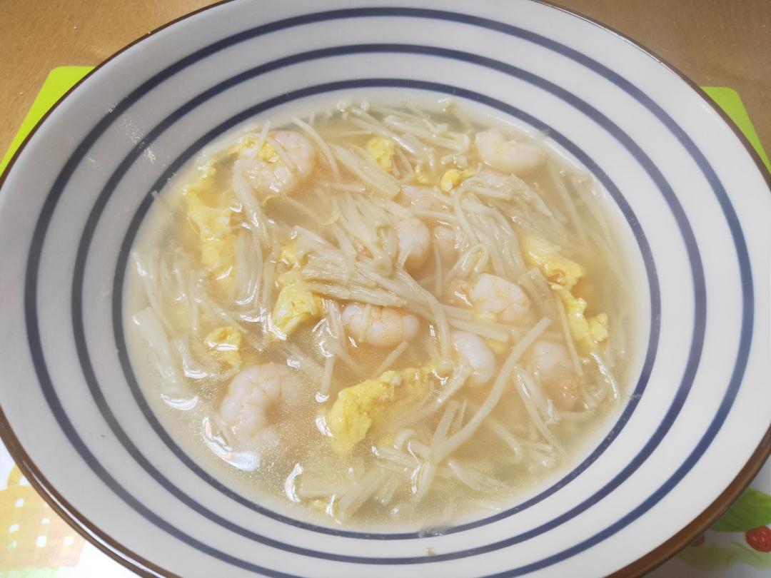 ㊙️低脂鲜美超好喝，夏日解腻金针菇虾仁汤