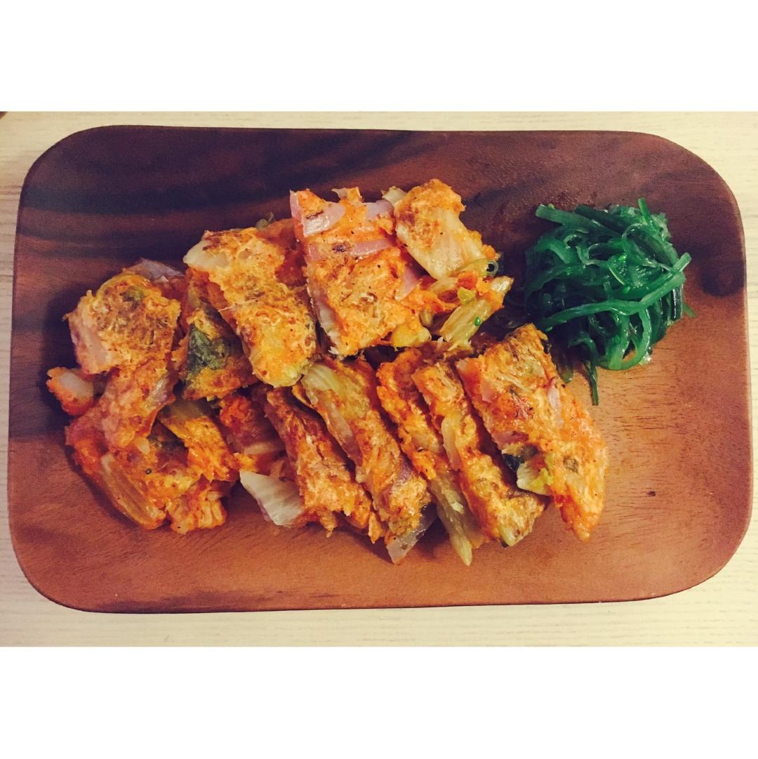 15分钟完成韩式泡菜饼／辣白菜饼