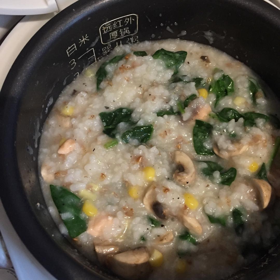 三文鱼蔬菜粥