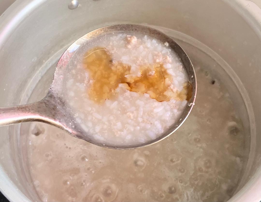 家庭快捷皮蛋瘦肉粥（牛肉）的做法 步驟6