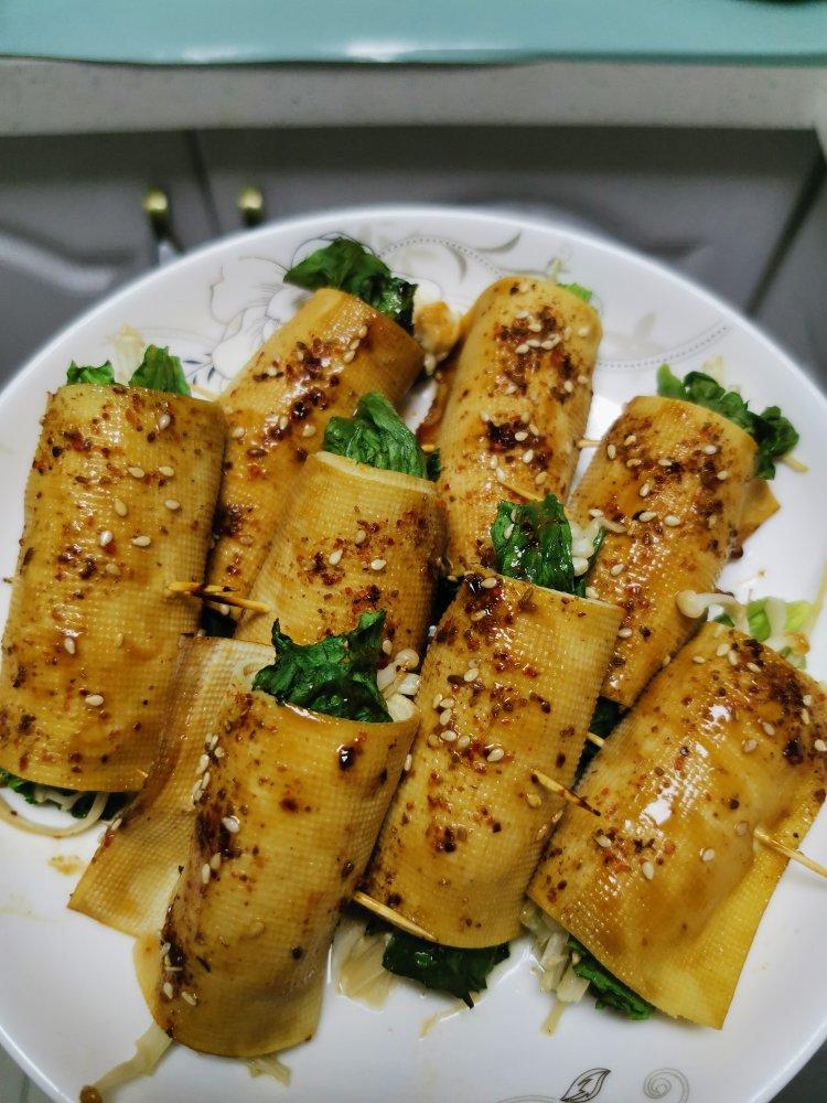 豆腐皮烤菜卷