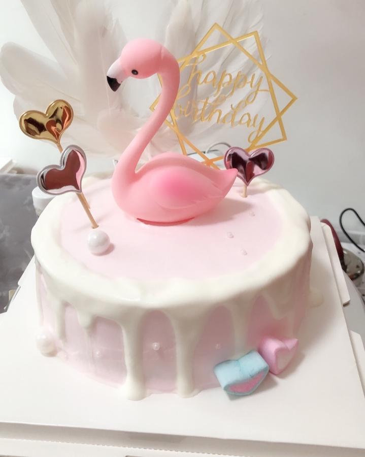 火烈鸟淋面蛋糕