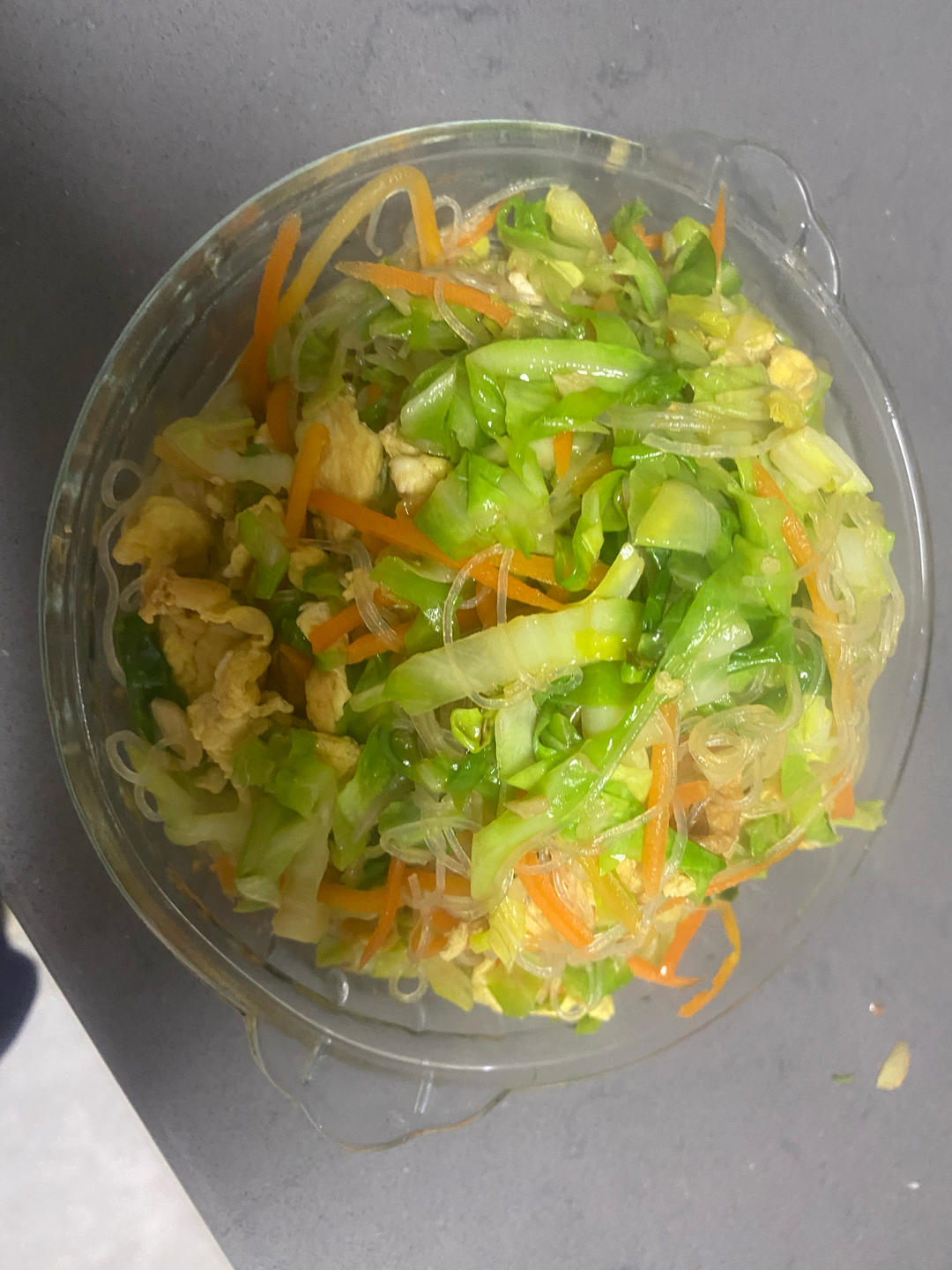 鸡蛋包菜炒粉丝