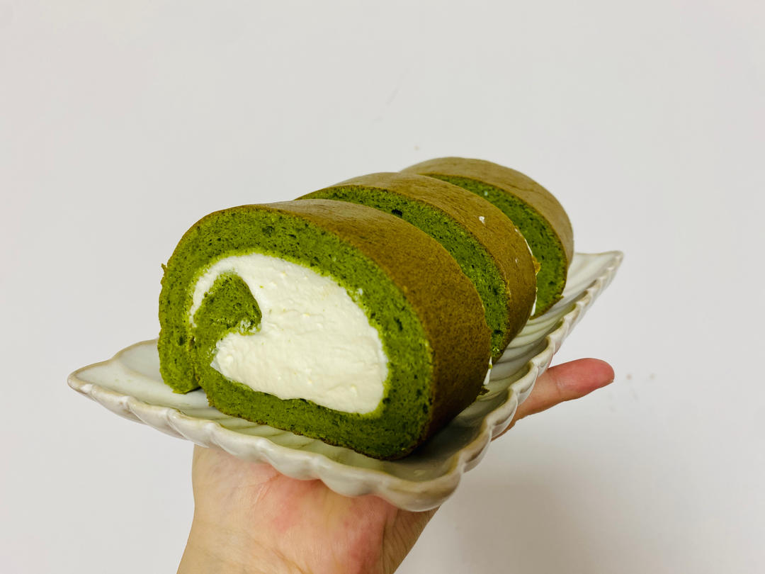 🌀超治愈｜小清新｜抹茶蛋糕卷｜卷不裂｜柔软细腻