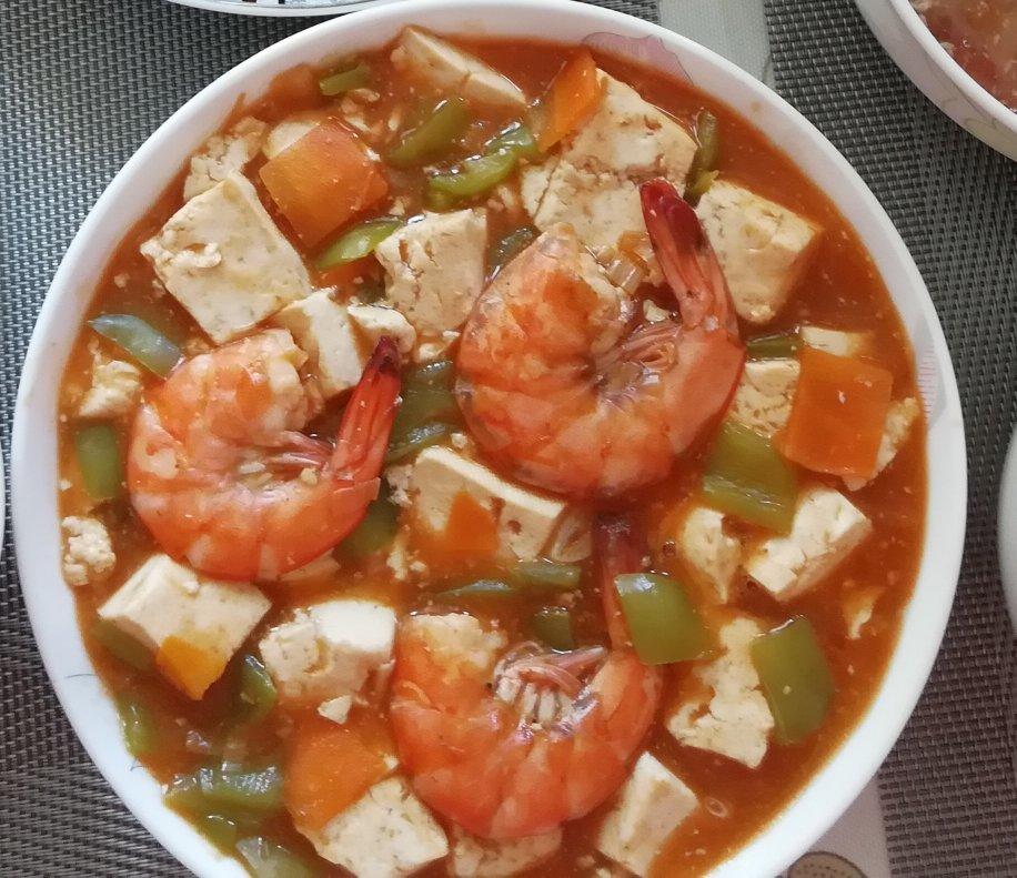 鲜虾炖豆腐（比老船夫1927更好吃）