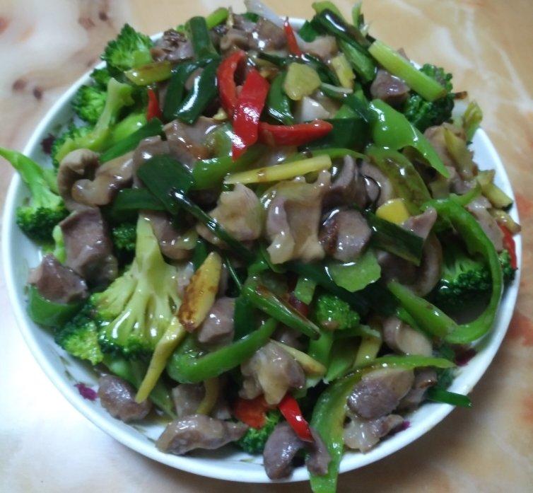 鸡肾西兰花