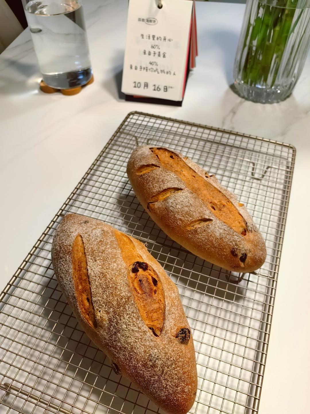 全麦蔓越莓软式欧包（免揉）