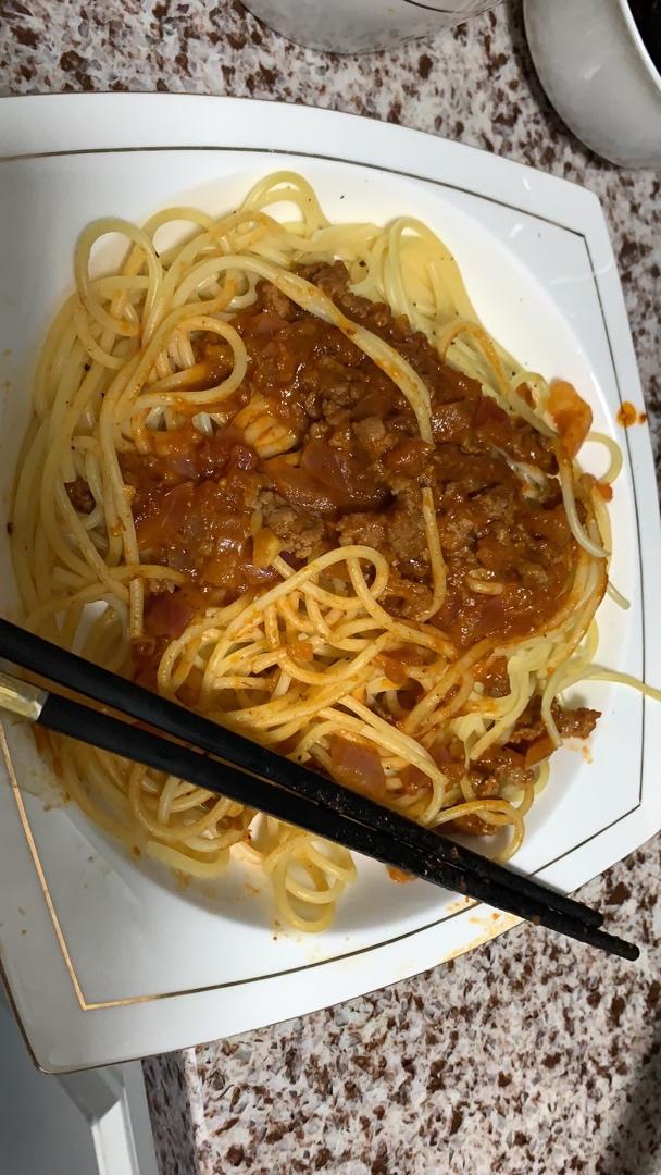 （完胜必胜客的）番茄肉酱意大利面～