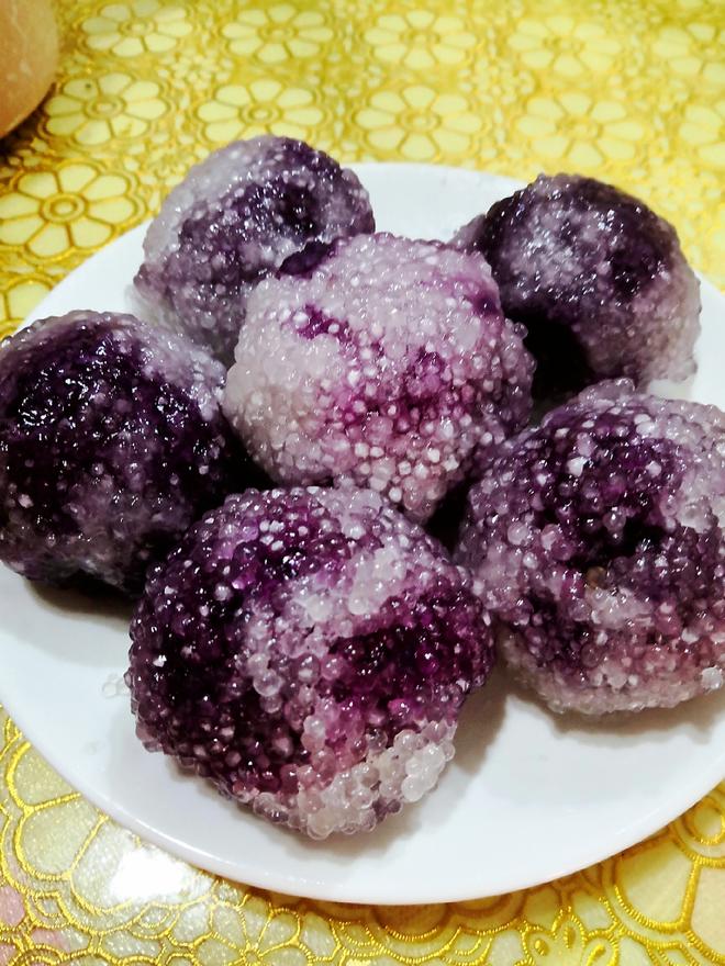 紫薯西米丸子的做法