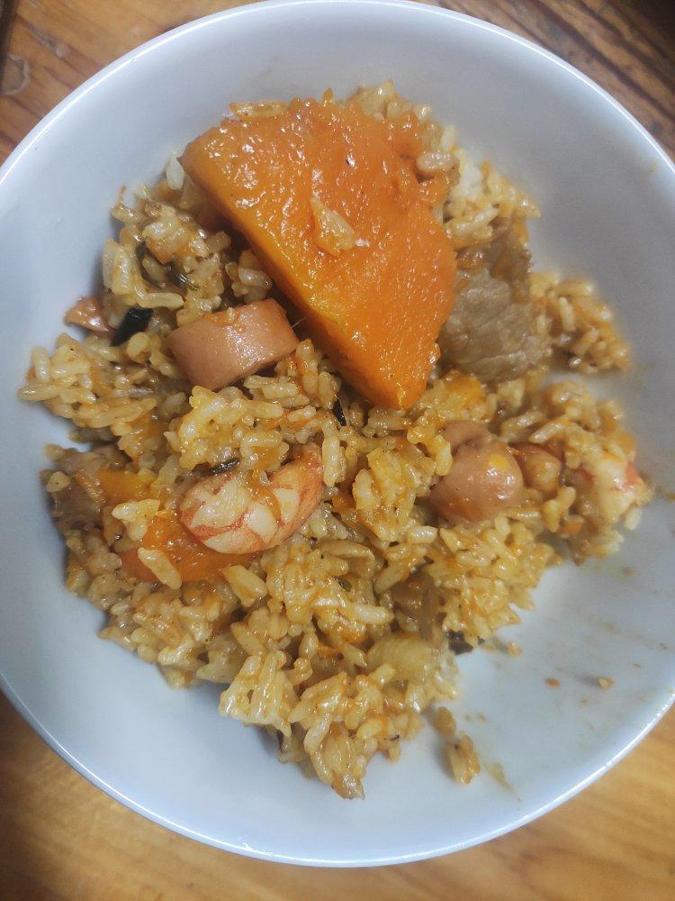 美味到不行的南瓜饭