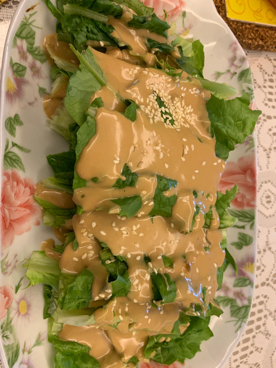 麻酱拌油麦菜