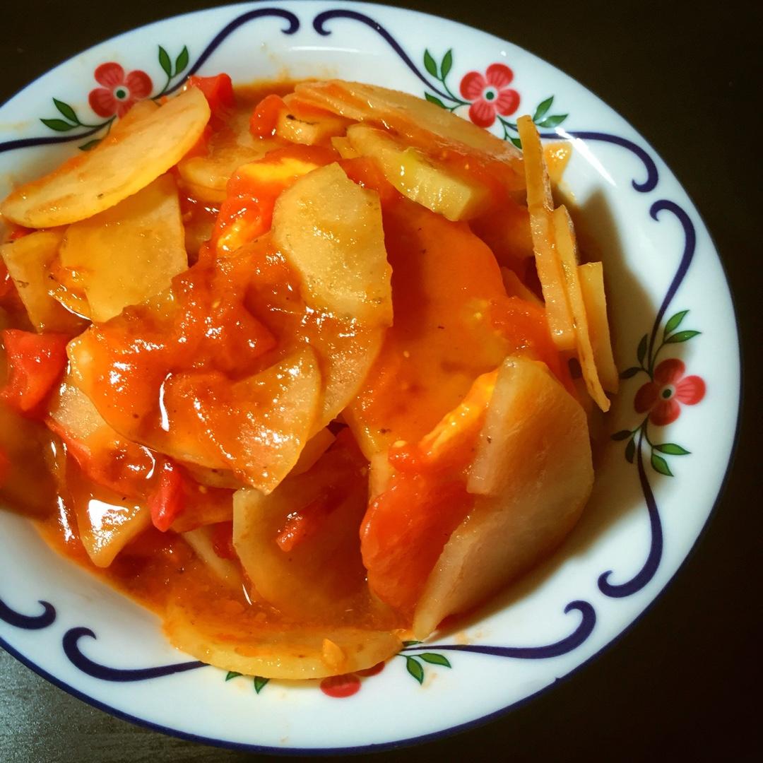 美食性孢子做的番茄土豆片