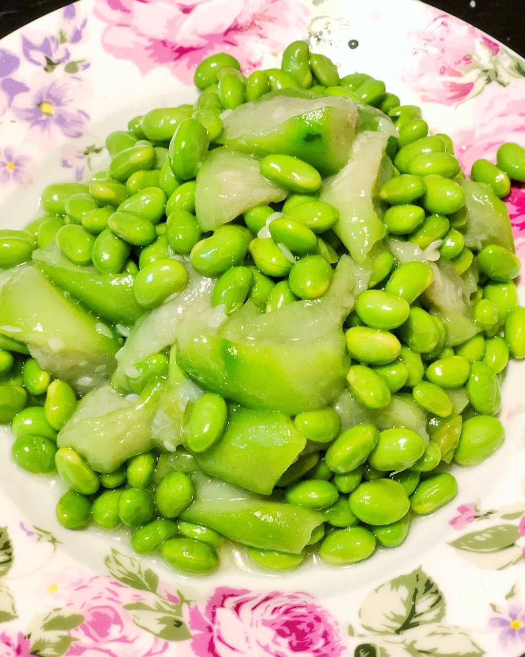 炒毛豆丝瓜
