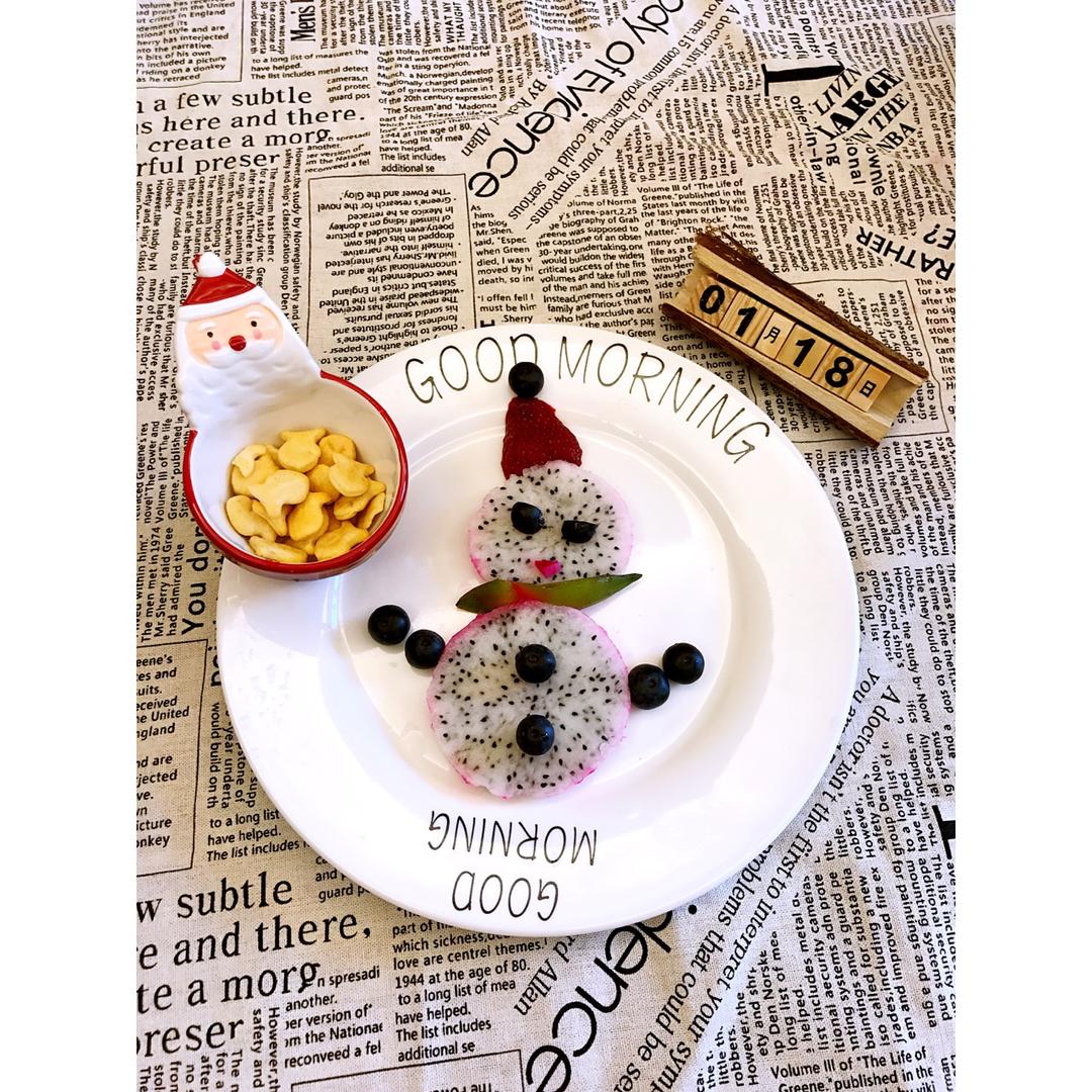 水果拼盘—萌萌小雪人