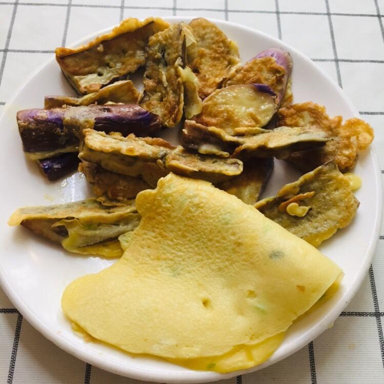 少油的蛋香煎茄子片