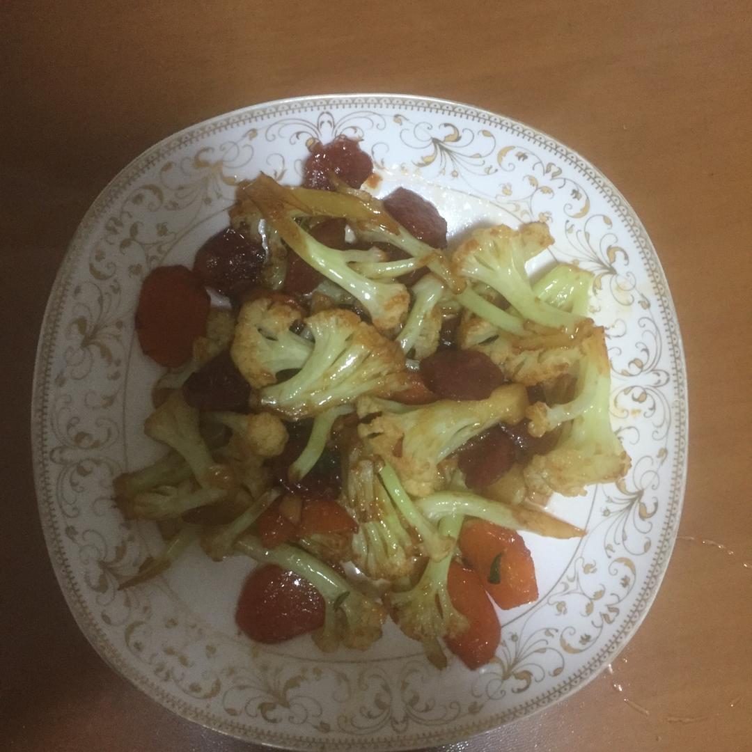 香肠炒花菜