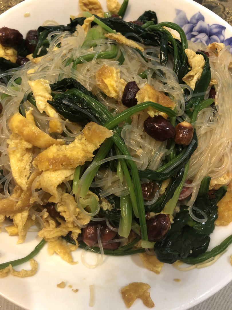 凉拌粉丝菠菜