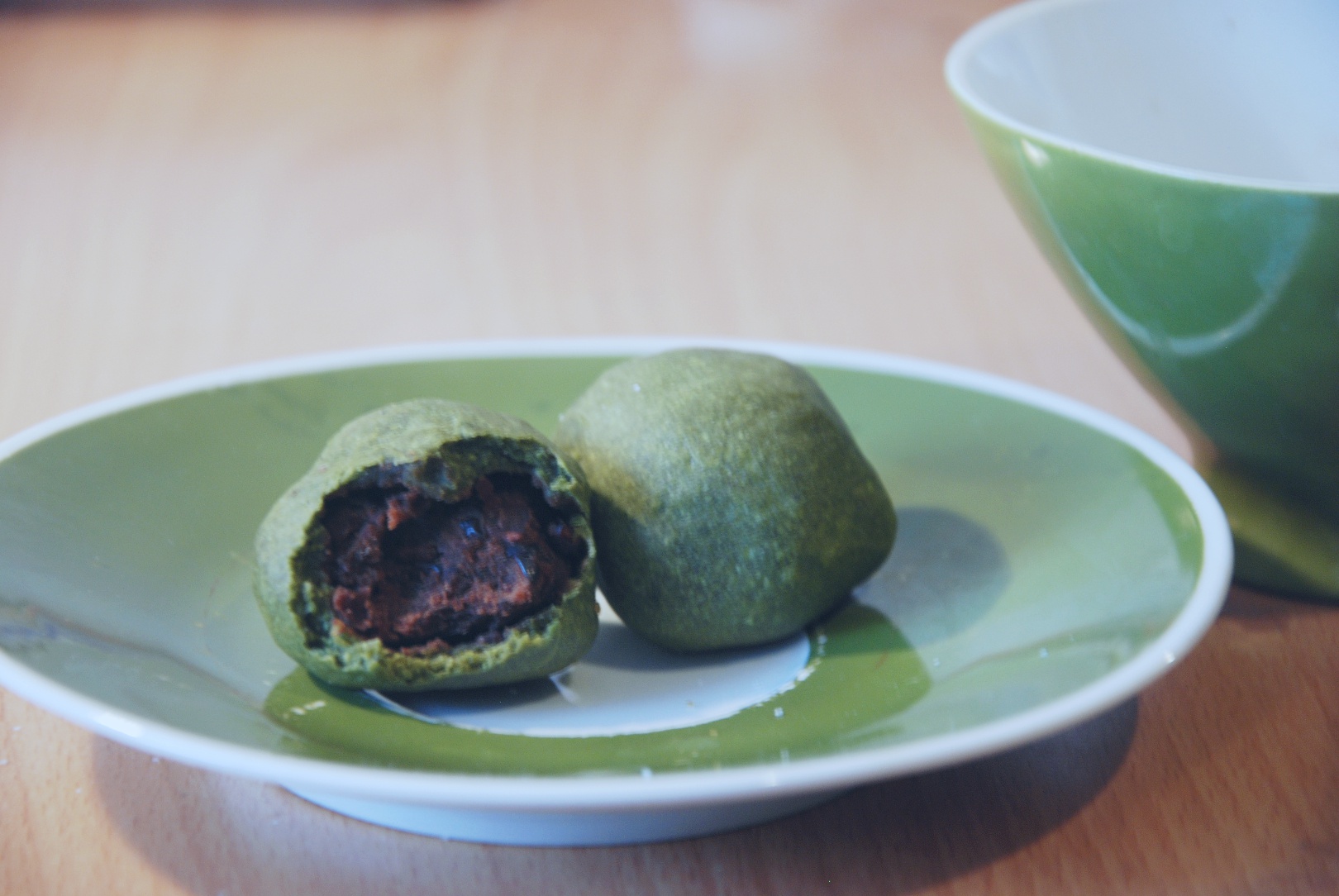 抹茶豆沙六方烧