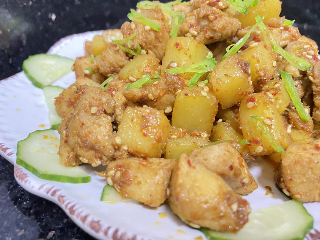 🔥比烧烤好吃的孜然鸡胸肉土豆丁‼️好吃