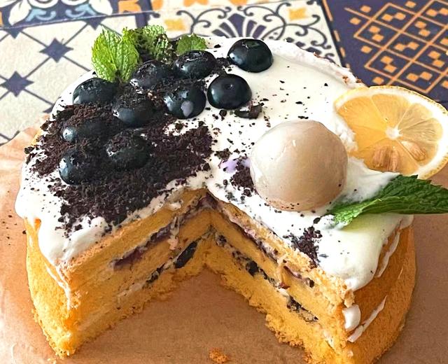 蓝莓奥利奥奶油蛋糕(新手初次尝试分享)的做法