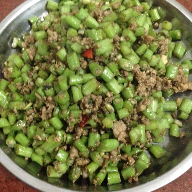 肉沫豆角下饭菜