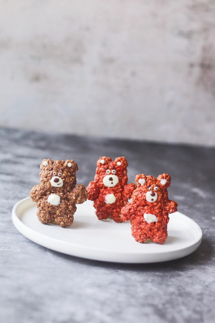 超可爱又好吃的草莓熊曲奇🍓全麦低卡，无模具