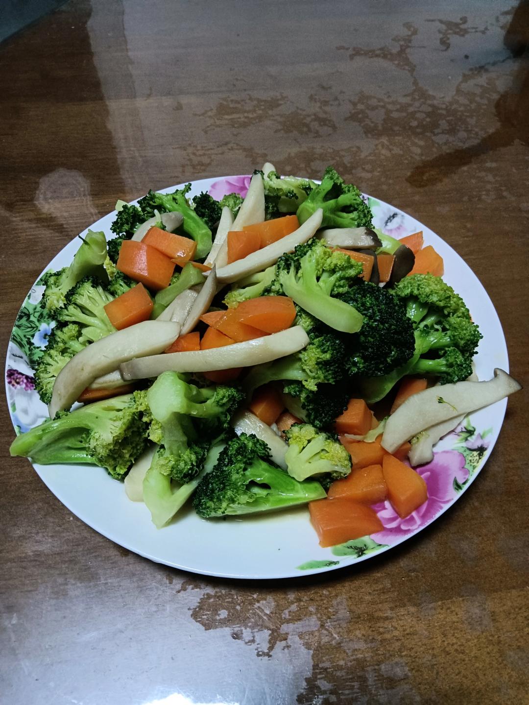 健康低脂家常菜—西兰花炒口蘑