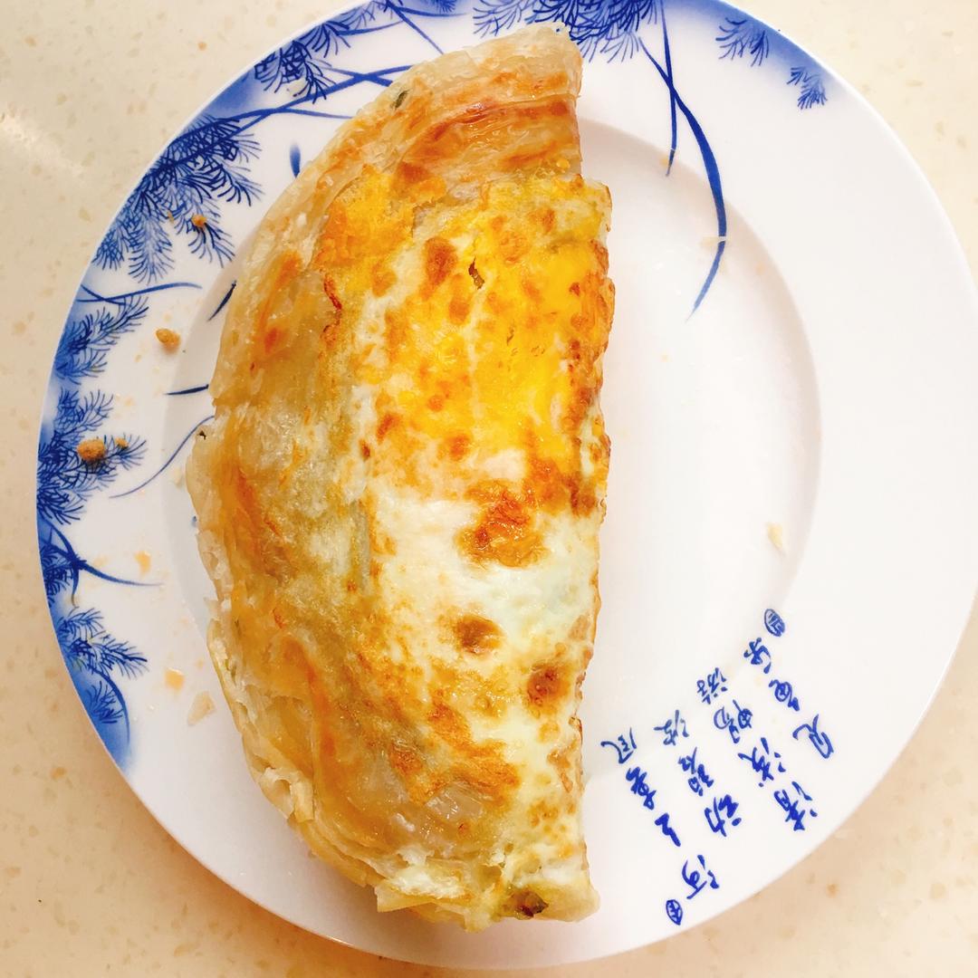 快手早餐三分钟搞定——飞饼版鸡蛋卷饼