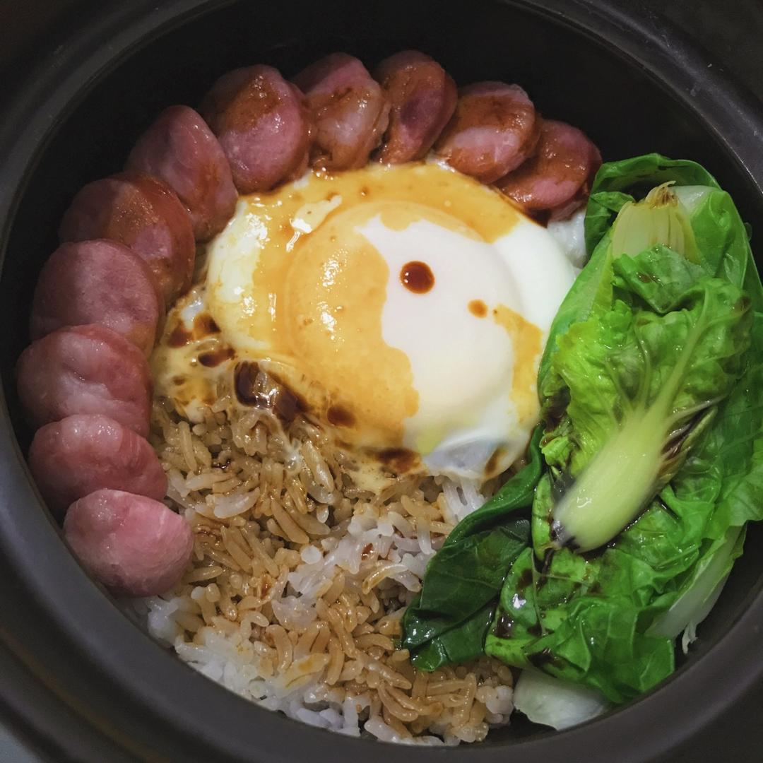 平底锅香肠煲仔饭（3-4人份）