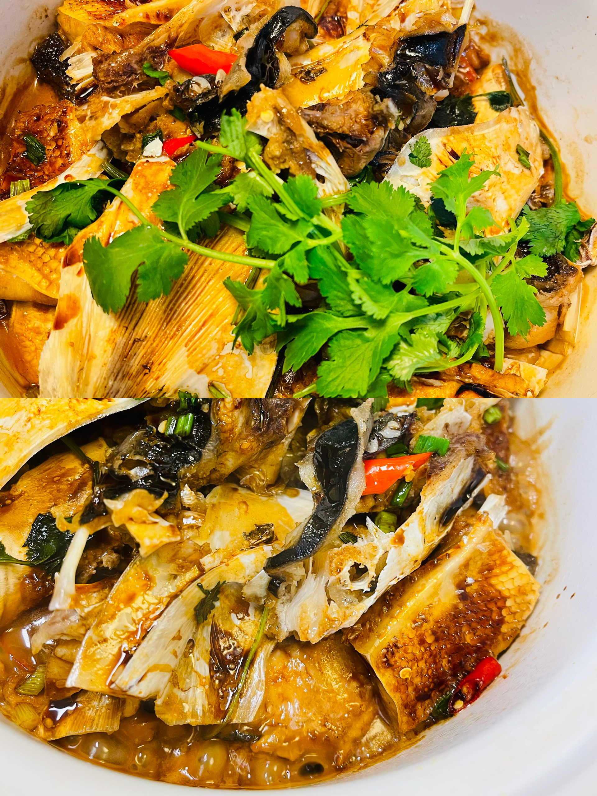 砂锅焗鱼头
（姜葱焗鱼头）的做法