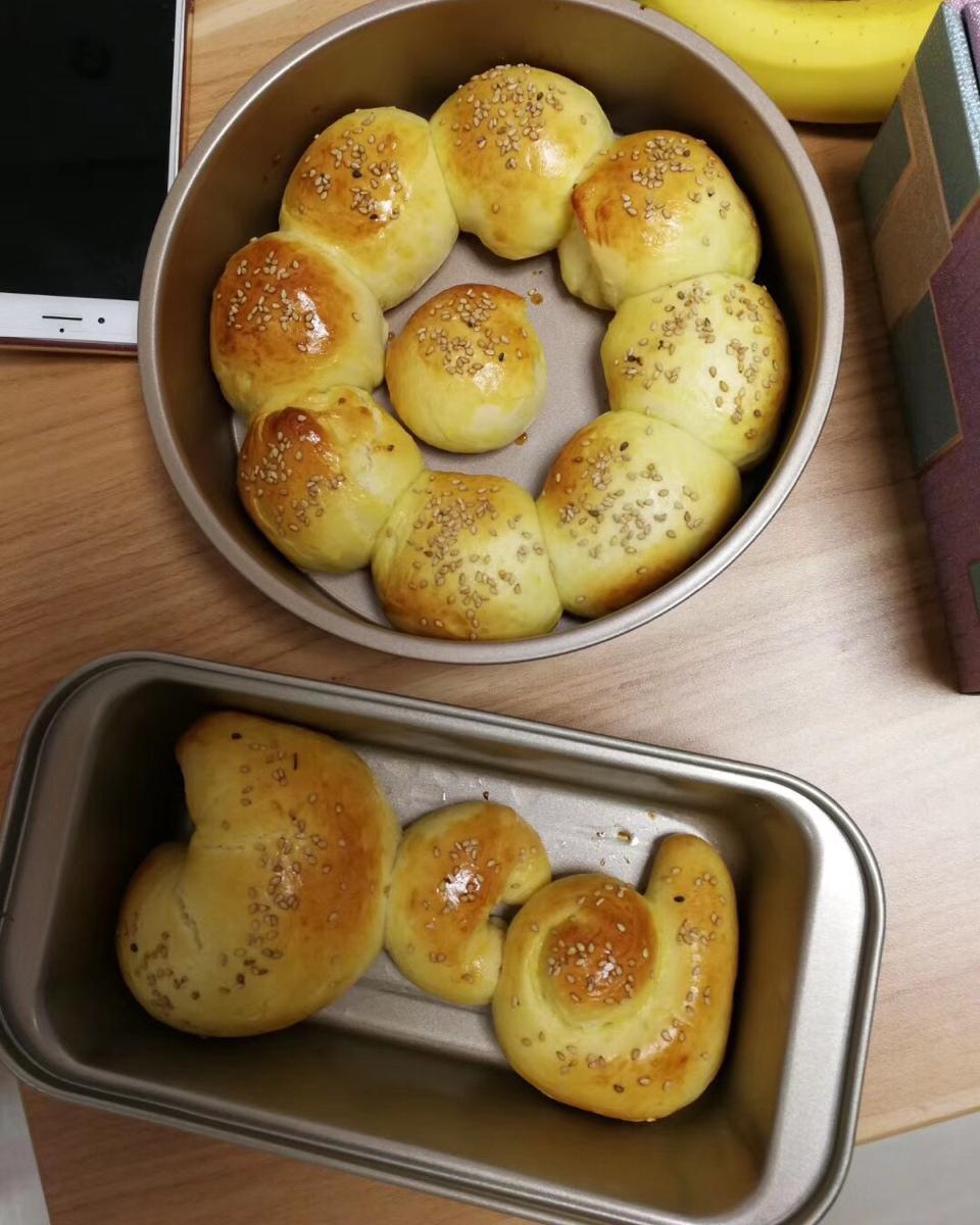 烤箱烤面包（第一次尝试挺成功的）
