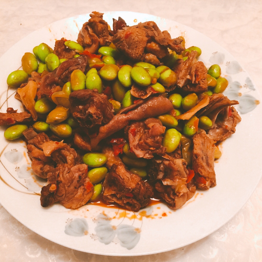 毛豆烧鸭