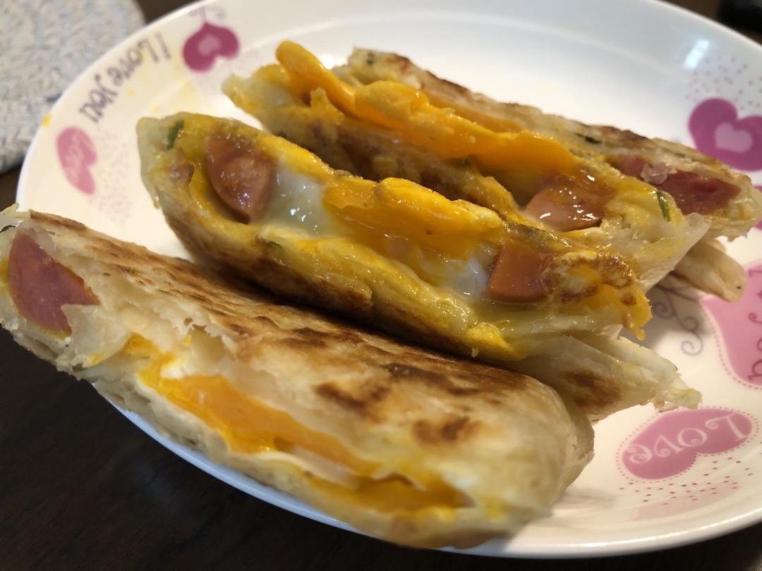 5分钟就能搞定的手抓饼早餐，酥到掉渣～