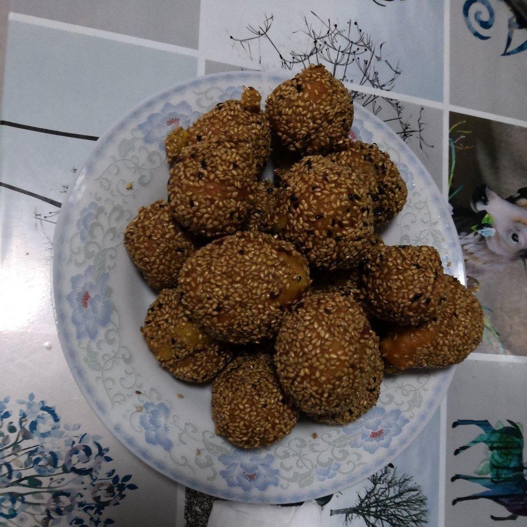 南瓜糯米粉空心麻球