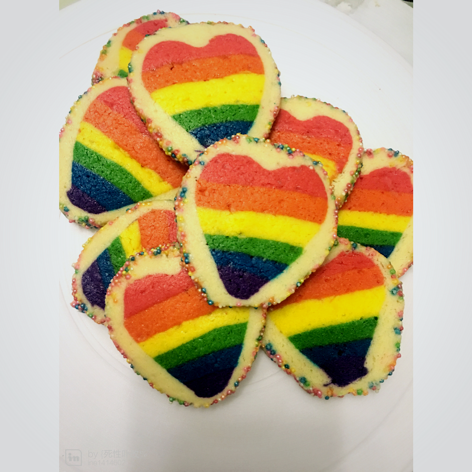 绝对惊呆所有人的彩虹心曲奇（26张超详细图步骤绝对良心）