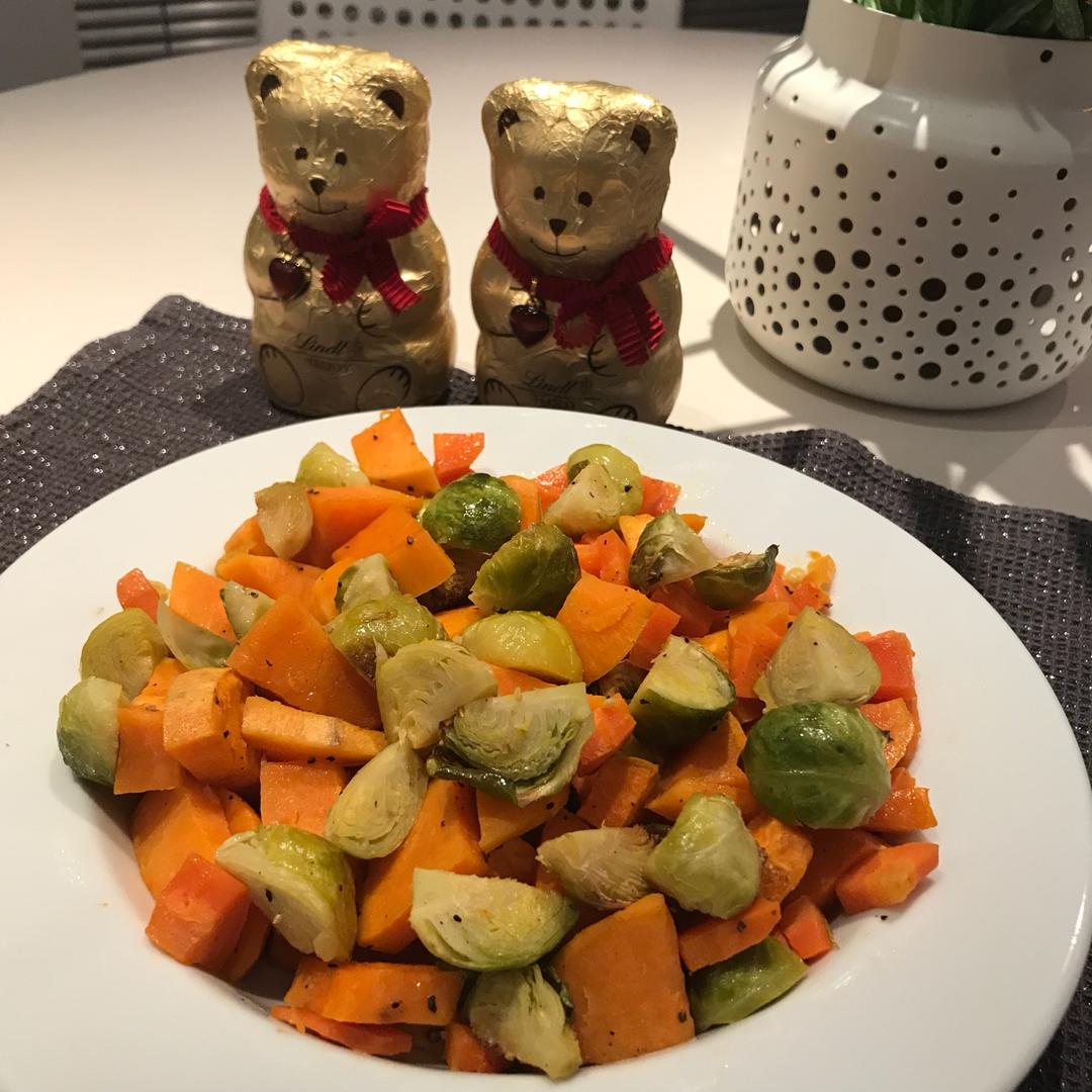 烤孢子甘蓝红薯沙拉