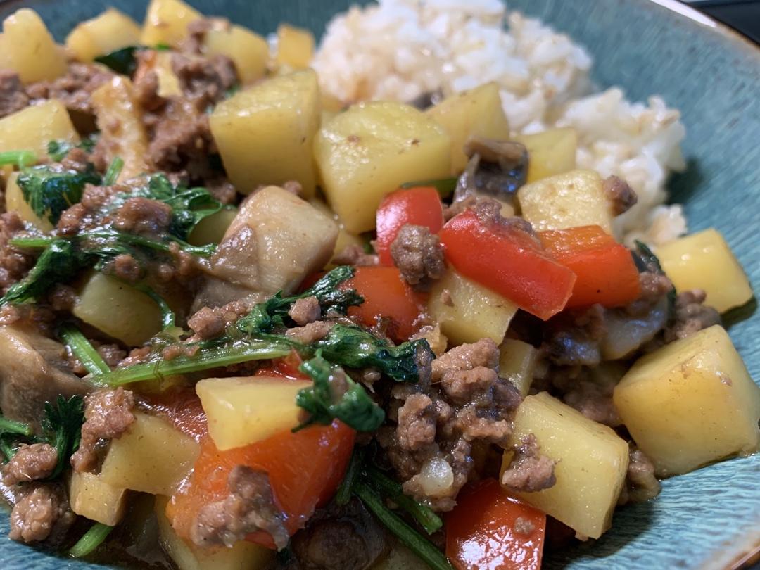 ㊙️香菇土豆肉沫拌饭❗️比外卖还好吃