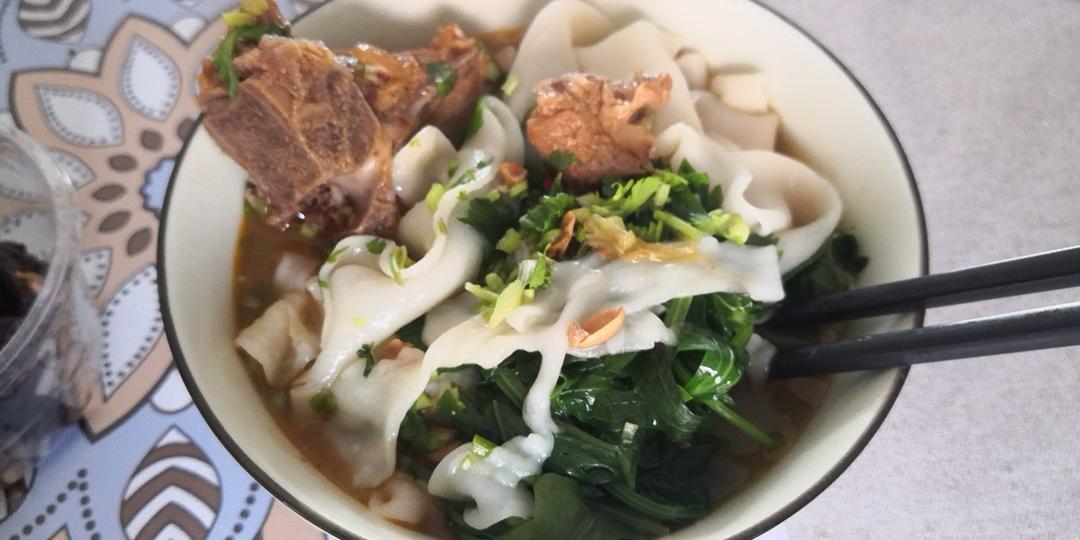 自制油泼扯面/抻面/裤带面含制作视频•恋恋西北家常滋味（四）