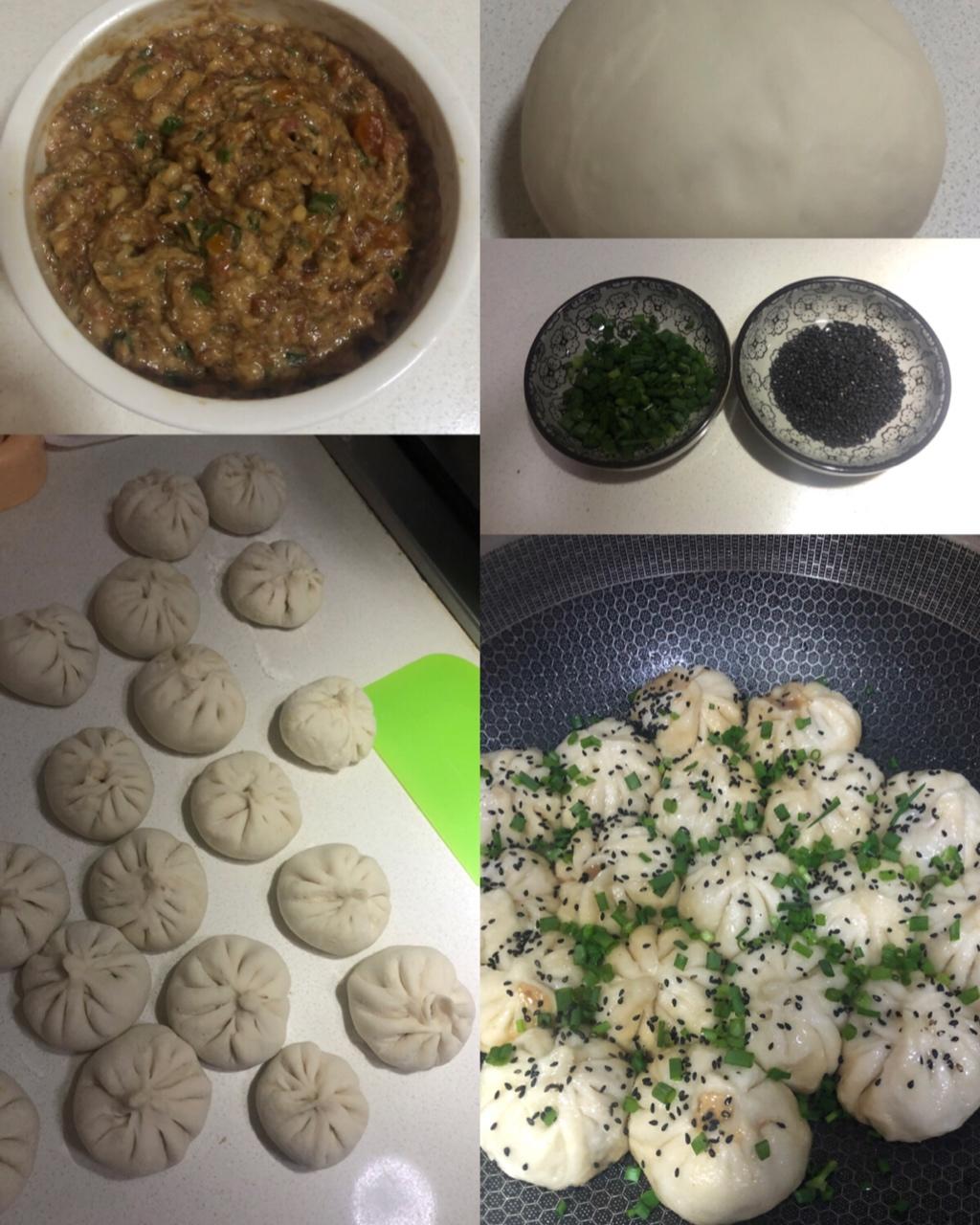 咸蛋黄鲜肉生煎包
