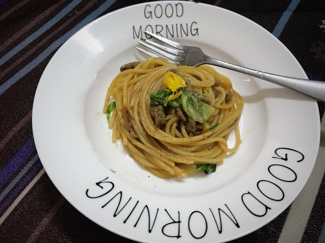 黑椒牛柳炒意面【食材包操作说明】