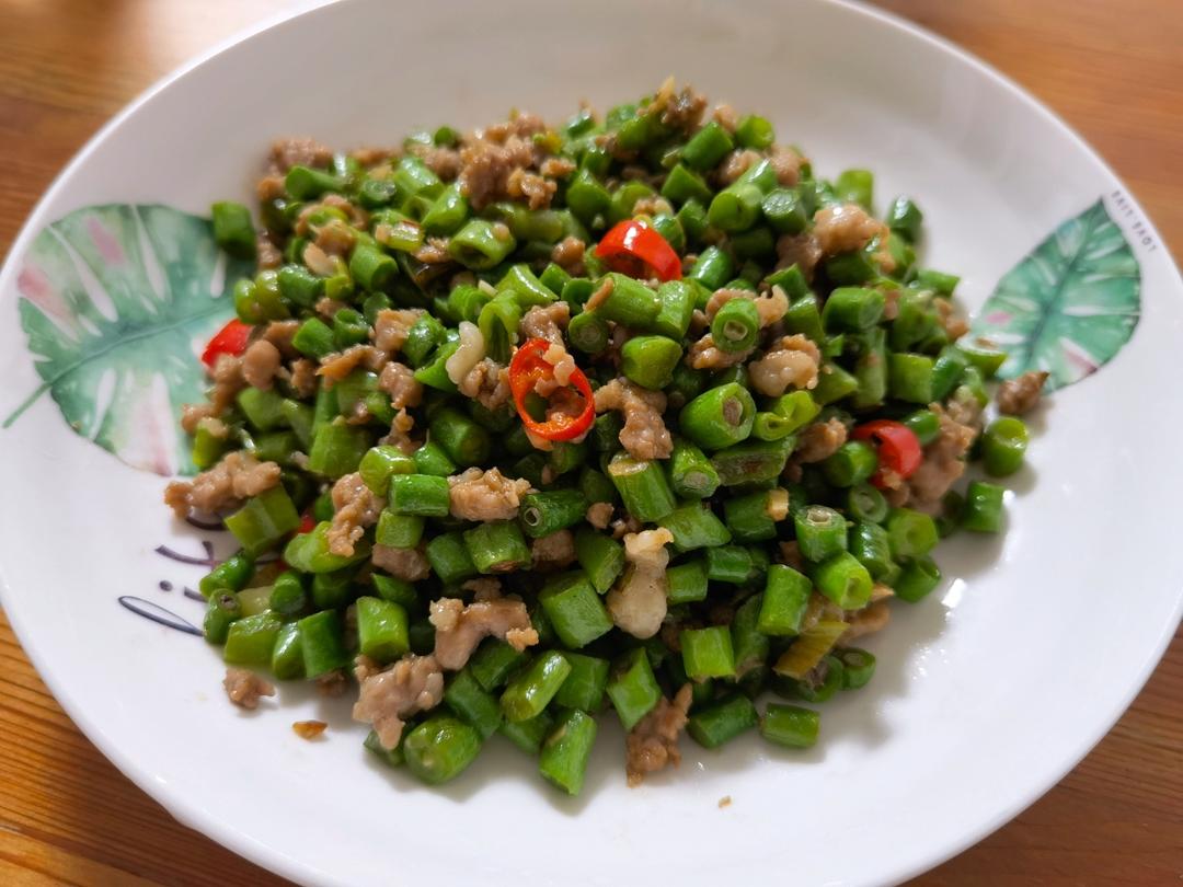 肉沫豆角下饭菜