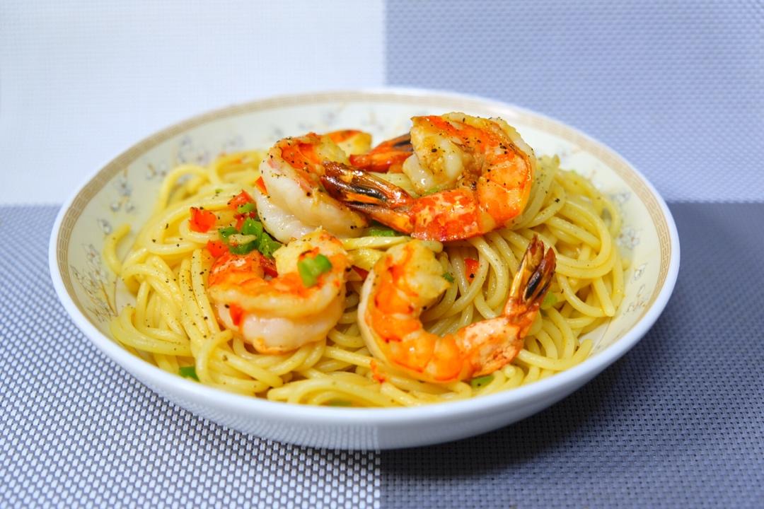 凤尾虾天使意面